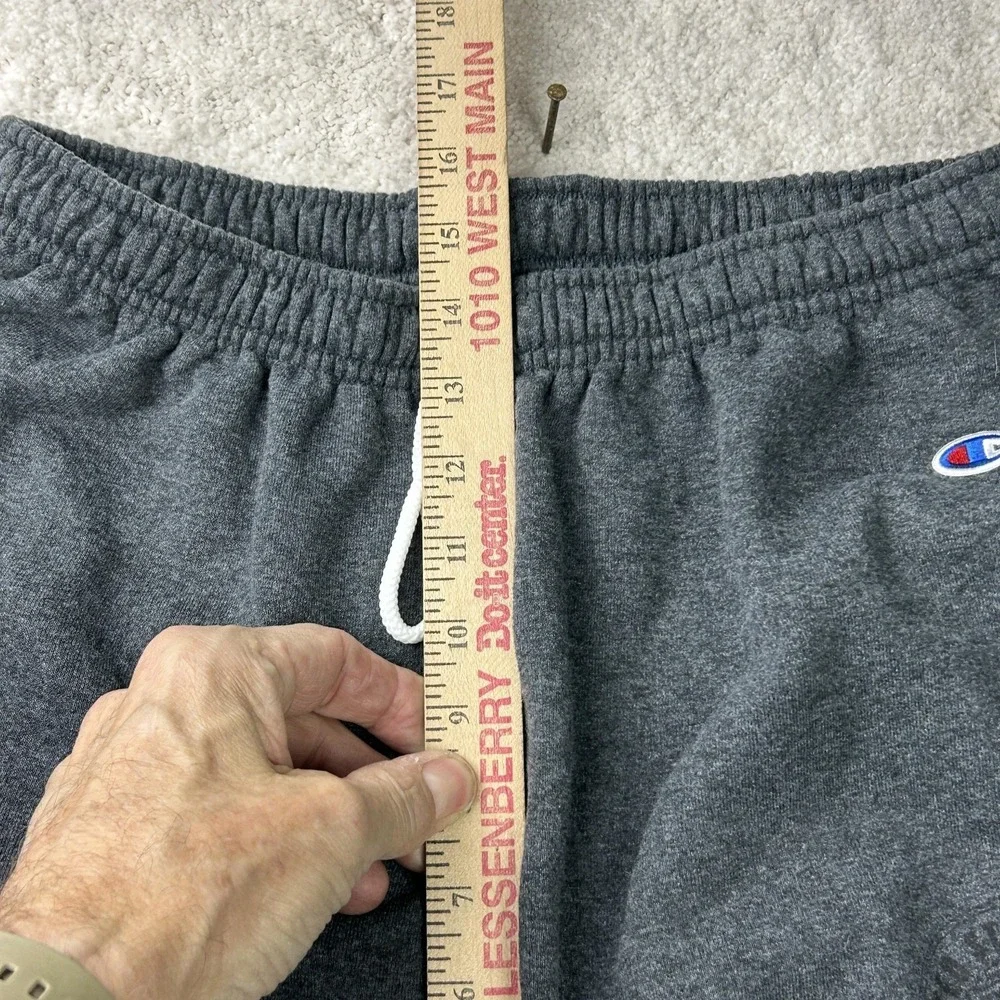 Champion Pants Mens Large Gray Fleece Sweatpants Joggers Drawstring Pockets‎